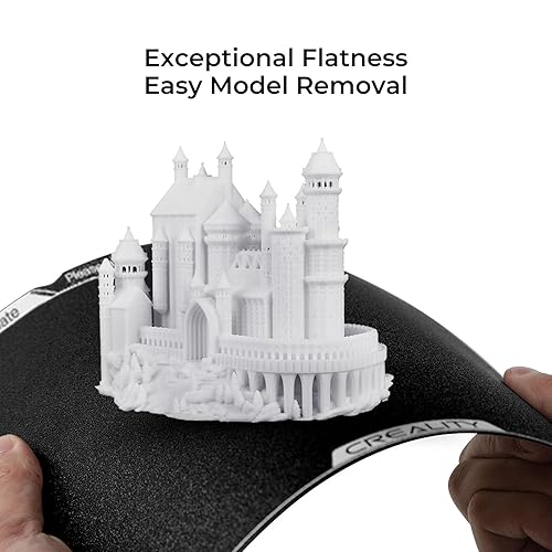 Miniatura 5 de Creality K1 Max Build Plate Kit de 12.402 x 12.205 in, plataforma de impresora 3D con superficie PEI esmerilada y adhesivo magnético suave para