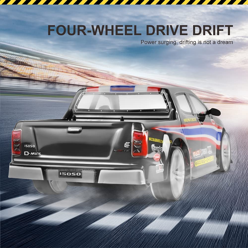 Skala 1:10 Rc Drift Car 70km / H High Speed 4wd Racing Z Przeciwwybuchowym Nadwoziem Pvc I Oponami Do Driftu Do Profesjonalnych Wyścigów I Driftu (Black)