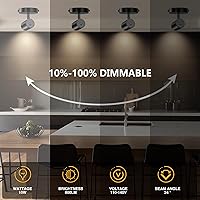 Vista 3 de VANoopee 5-Color Ceiling Spotlight Flush Mount Adjustable Directional LED Spot Lights Indoor Dimmable Ceiling Light Fixture for Accent Art Picture