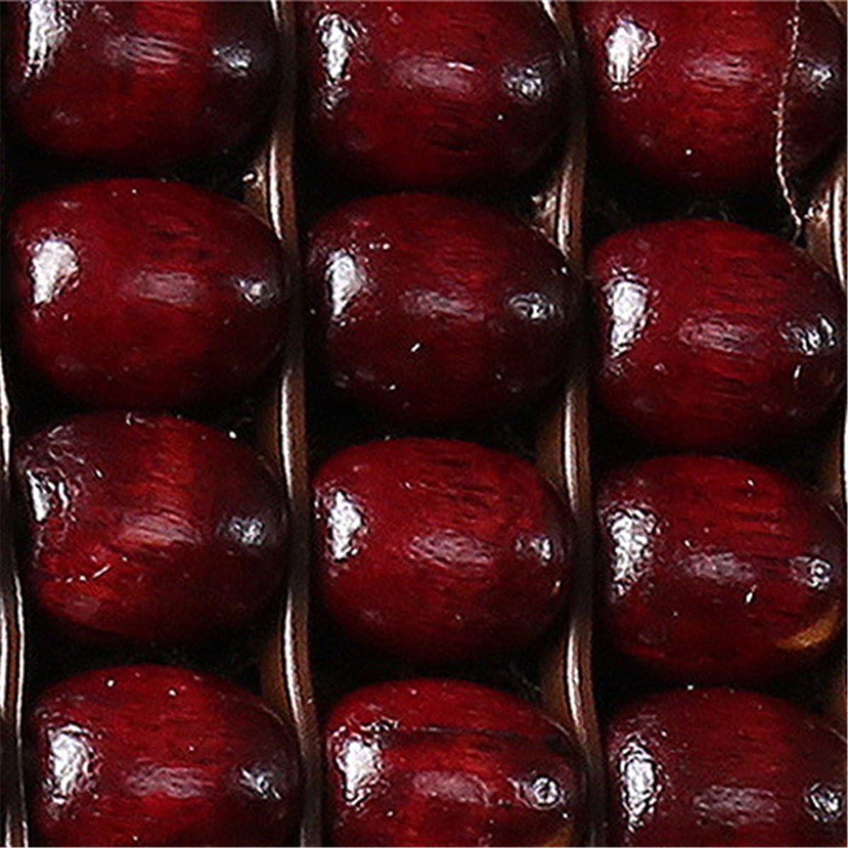 Wooden Beads Mesh Lumbar Back Support Massage Full Back Cushion Pad Breathable Cooling Car Front Seat Protector, Coffee