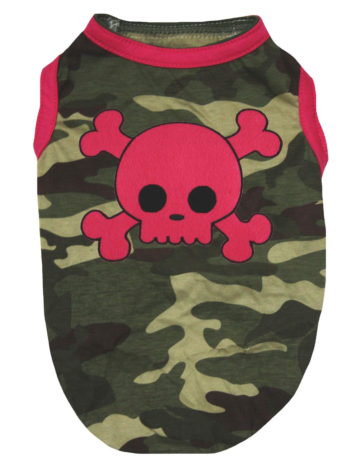 Chemise rose vif pour chien XXXL au motif d'os croisés style camouflage