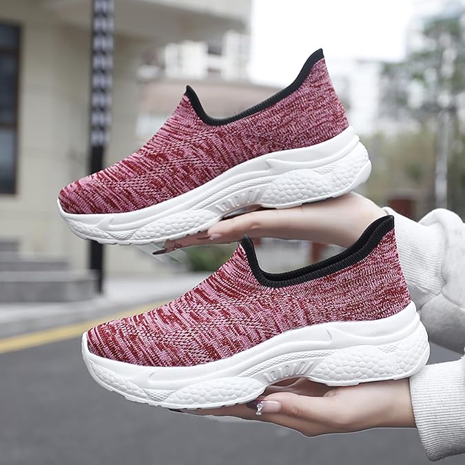 VARSKARC Womens Walking Shoes Ladies Fashion Sneakers Comfortable Slip On