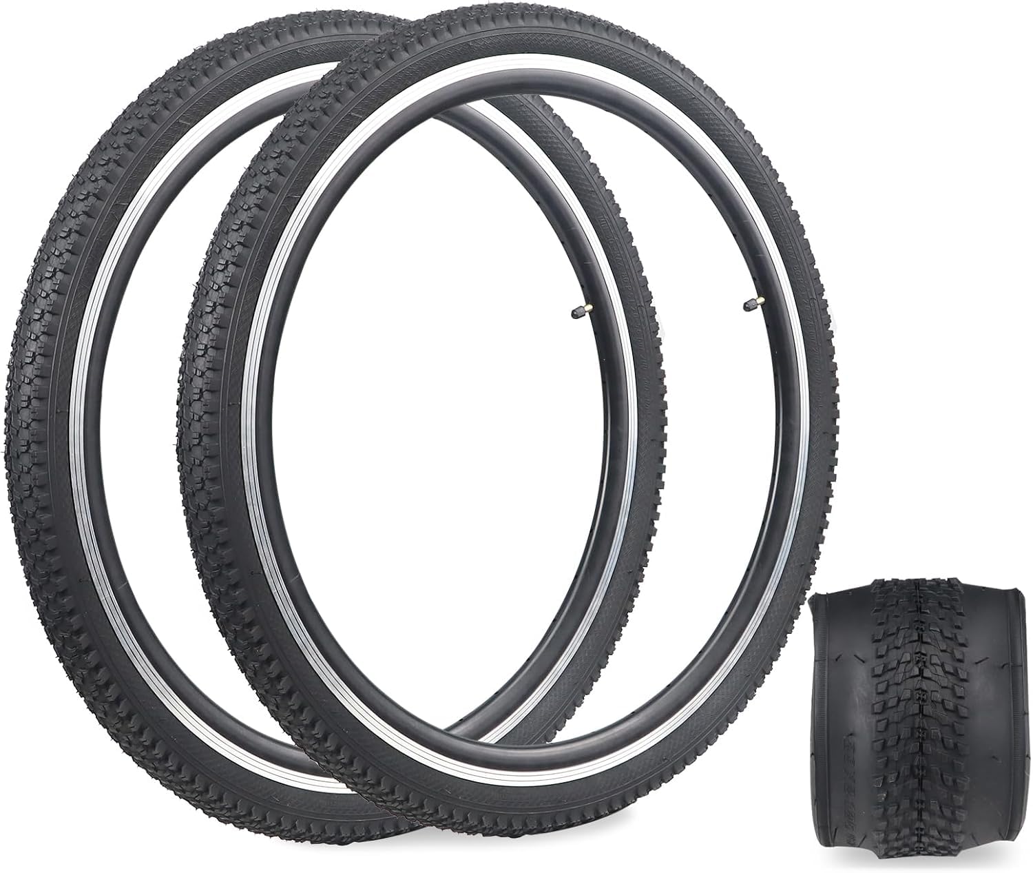 Meghna Pair Tyres 24/26 x 1.95 Inch Bike Tyres,30-80 PSI Replacement tyres Foldable Cycle Tyre for City Bike/Outdoor Cycling/Mountain Bike/Beach Bike - Image 2