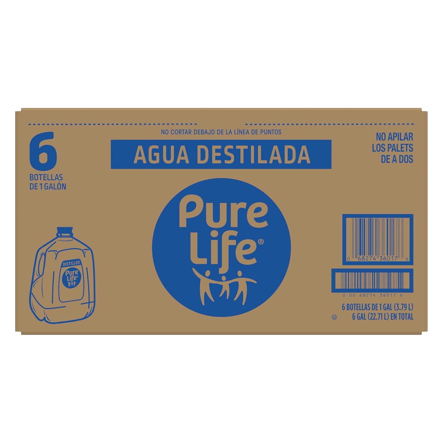 Pure Life Distilled Water (1 Gallon Bottles - Case of 6 (6 Gallons))