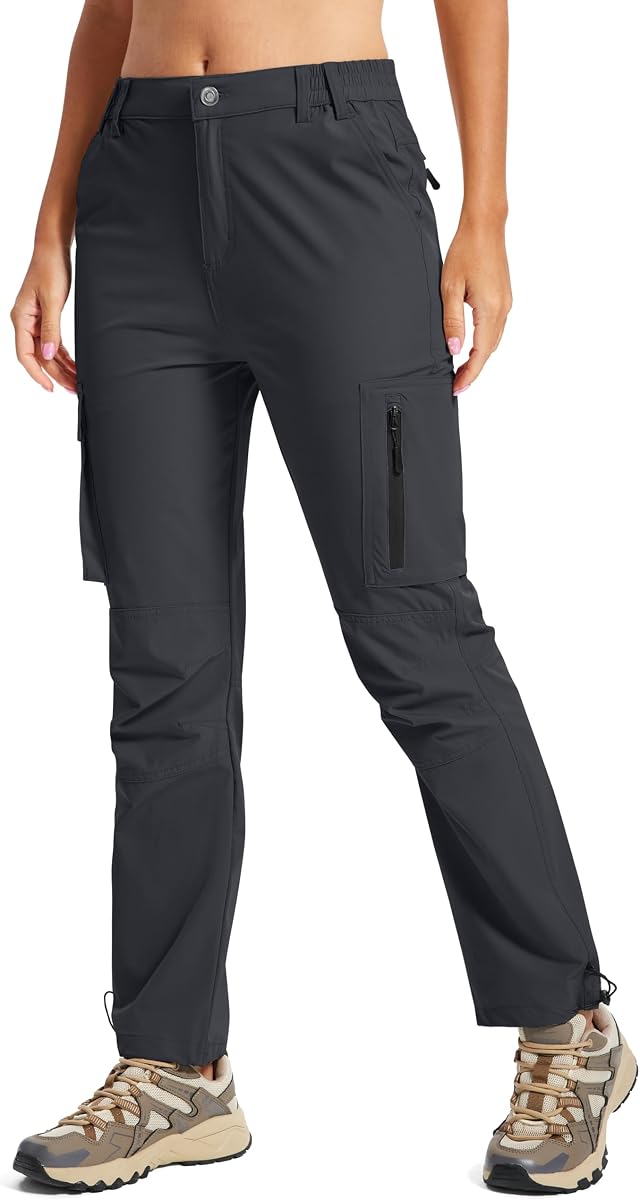 Womens Hiking Cargo Work Pants Quick Dry Water Resistant 6 Pockets