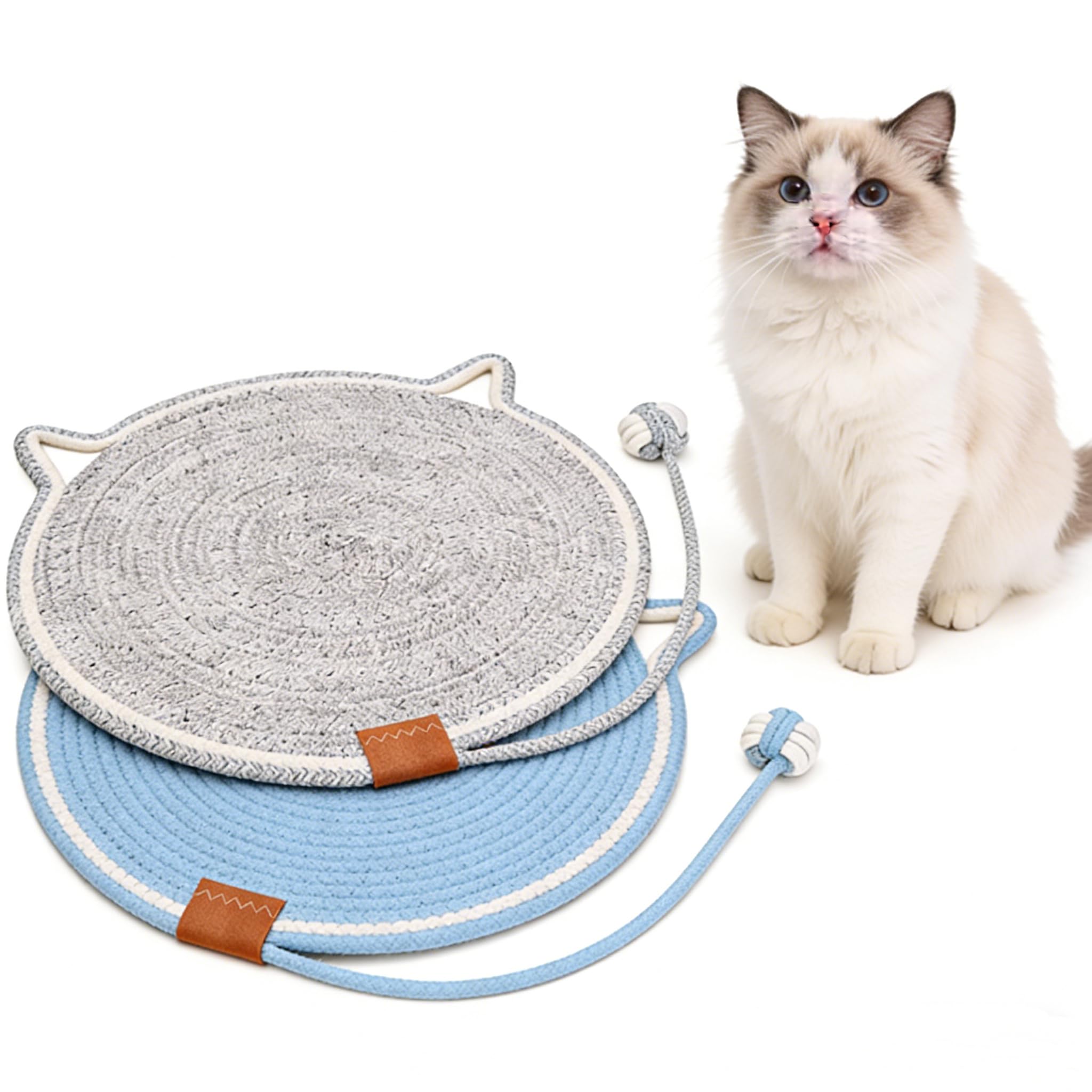 Tapis griffoirs chat au salon : planche à gratter ronde 43 cm pour félin