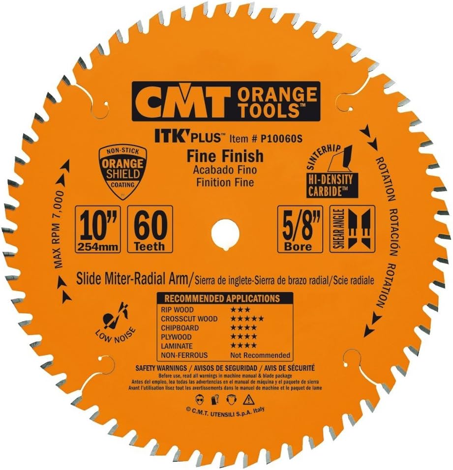 CMT P10050 ITK Plus Combination Saw Blade, 10 x 50 Teeth, 1FTG+ 4ATB