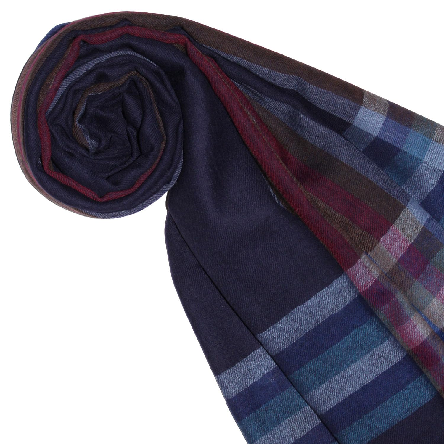 Lorenzo Cana - Foulard en 50 % cachemire et 50 % laine - Bleu - 7865011, bleu, 70 x 200 cm