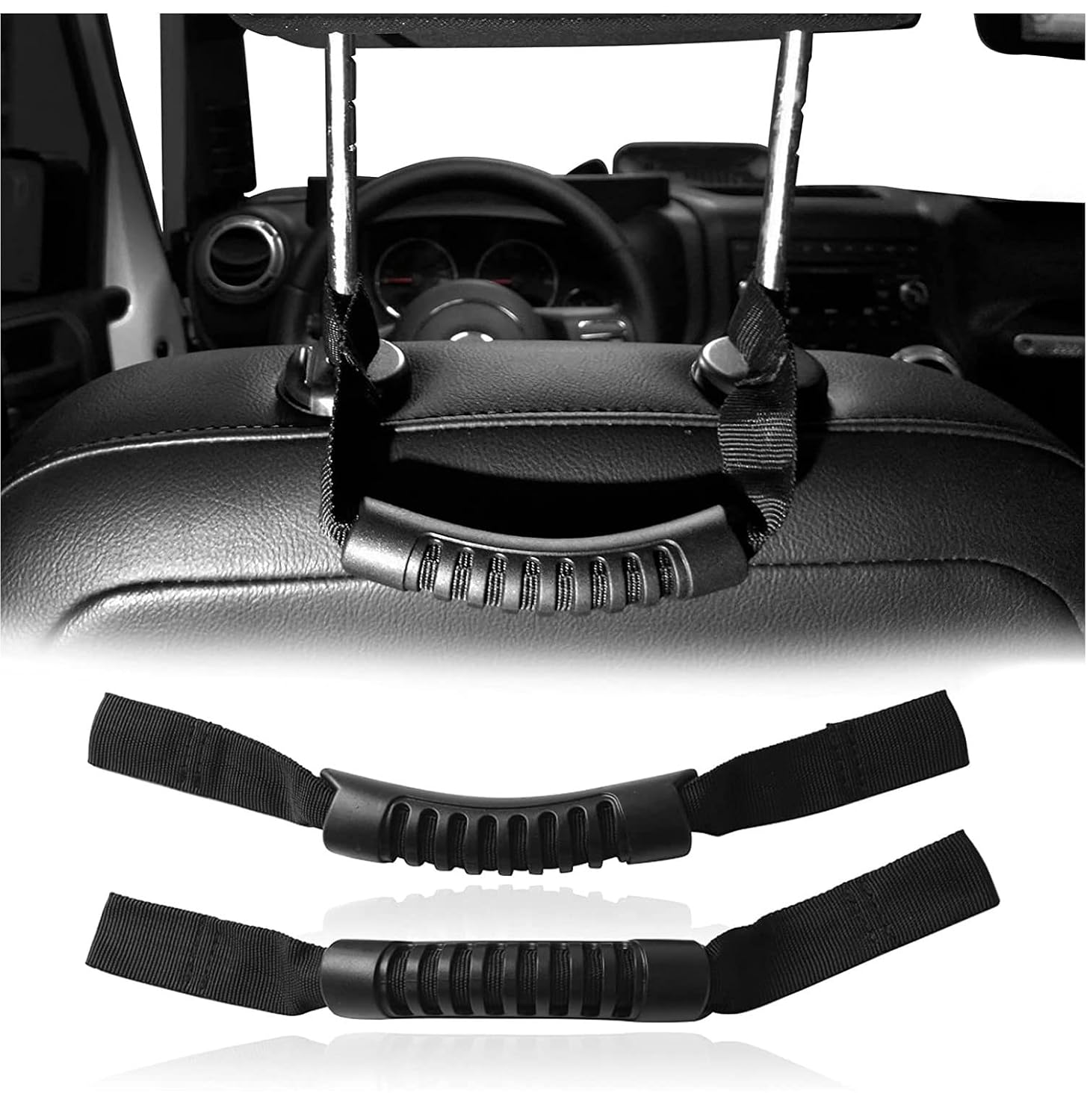 ALASKA Car Rear Seat Handle, Car Passenger Handle, 2Pcs Car Headrest