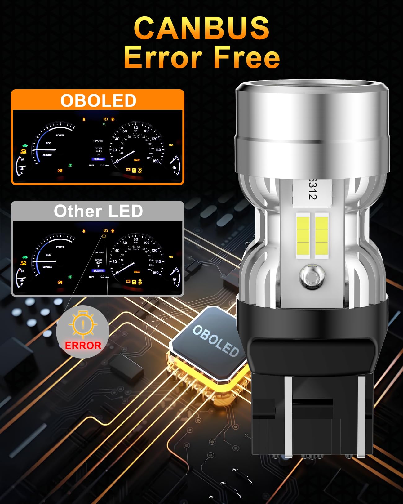 Lampadine W21W T20 LED CANBUS Anti Hyper Flash 7440 7443 582 992 W21/5W 12V per Auto Luce di Retromarcia Posteriori Luci Marcia Diurna Parcheggio Freno Luce di Svolta 6500K Bianco 2 Pezzi