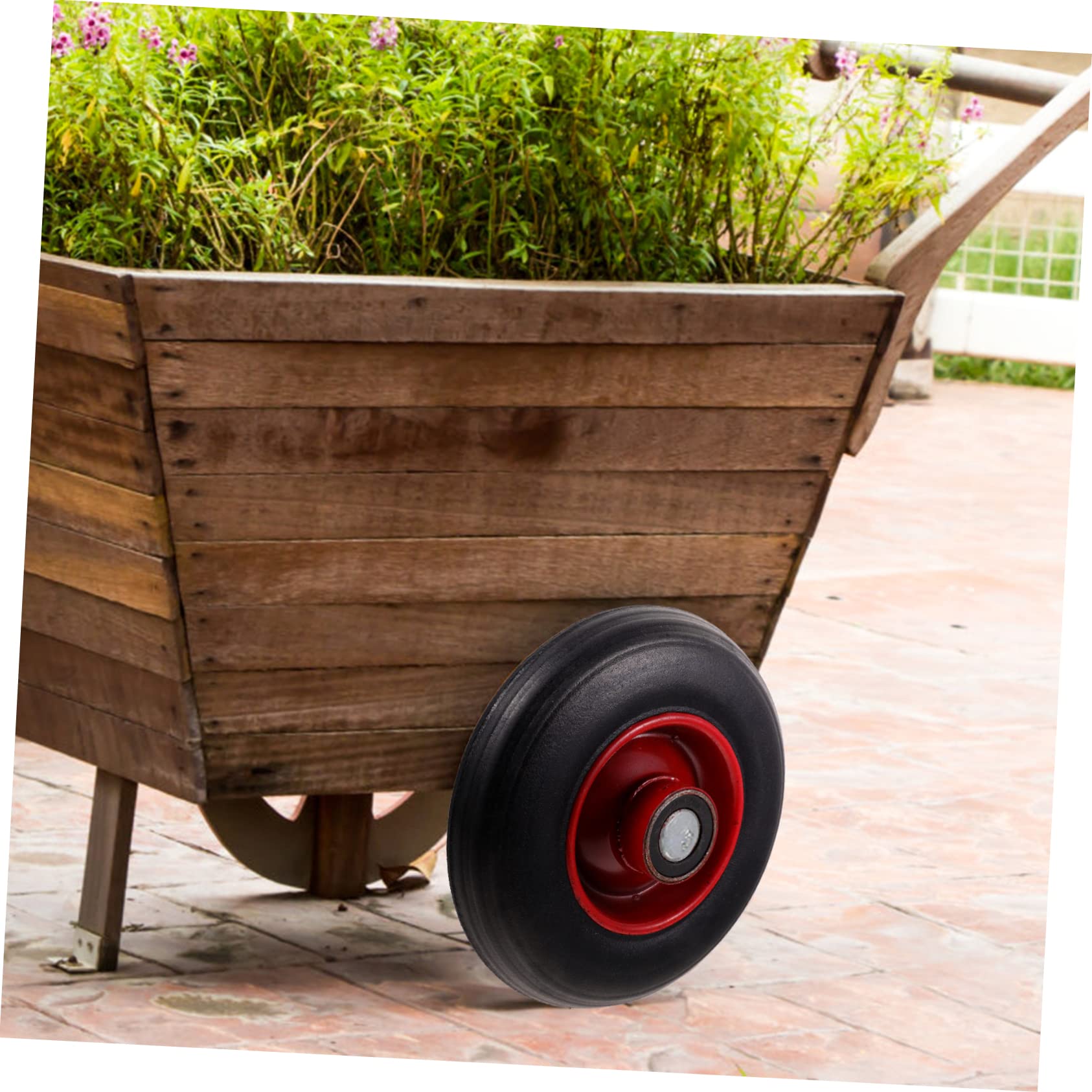 Toyvian Ersatzrad für Gartenwagen 10 Zoll Pannensicherer Vollgummireifen Handkarrenrad Langlebig und Wartungsfrei für Gartenarbeit und Transport