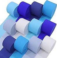 Vista 38 de Captain Décor - 4 rollos de serpentinas de papel crepé, 328 pies, paquete de 4 serpentinas doradas y negras para decoración de fiestas, serpentinas