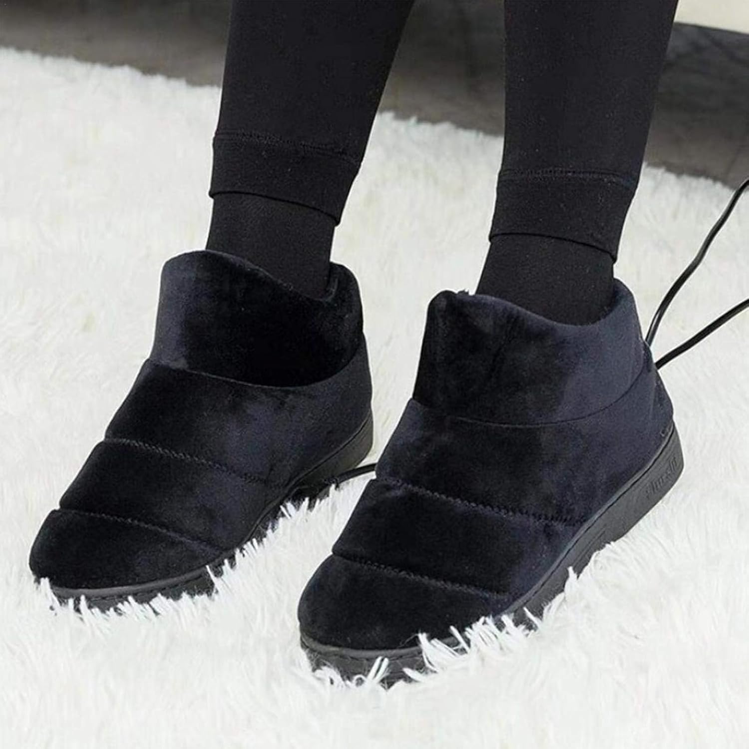 Witer Scaldapiedi Riscaldati Stivali Morbidi Peluche Scaldapiedi Riscaldati per Donna Uomo Pantofole Riscaldanti Elettriche Indoor Outdoor Temperatura Regolabile Termico Casa Scarpe, B, 34/36