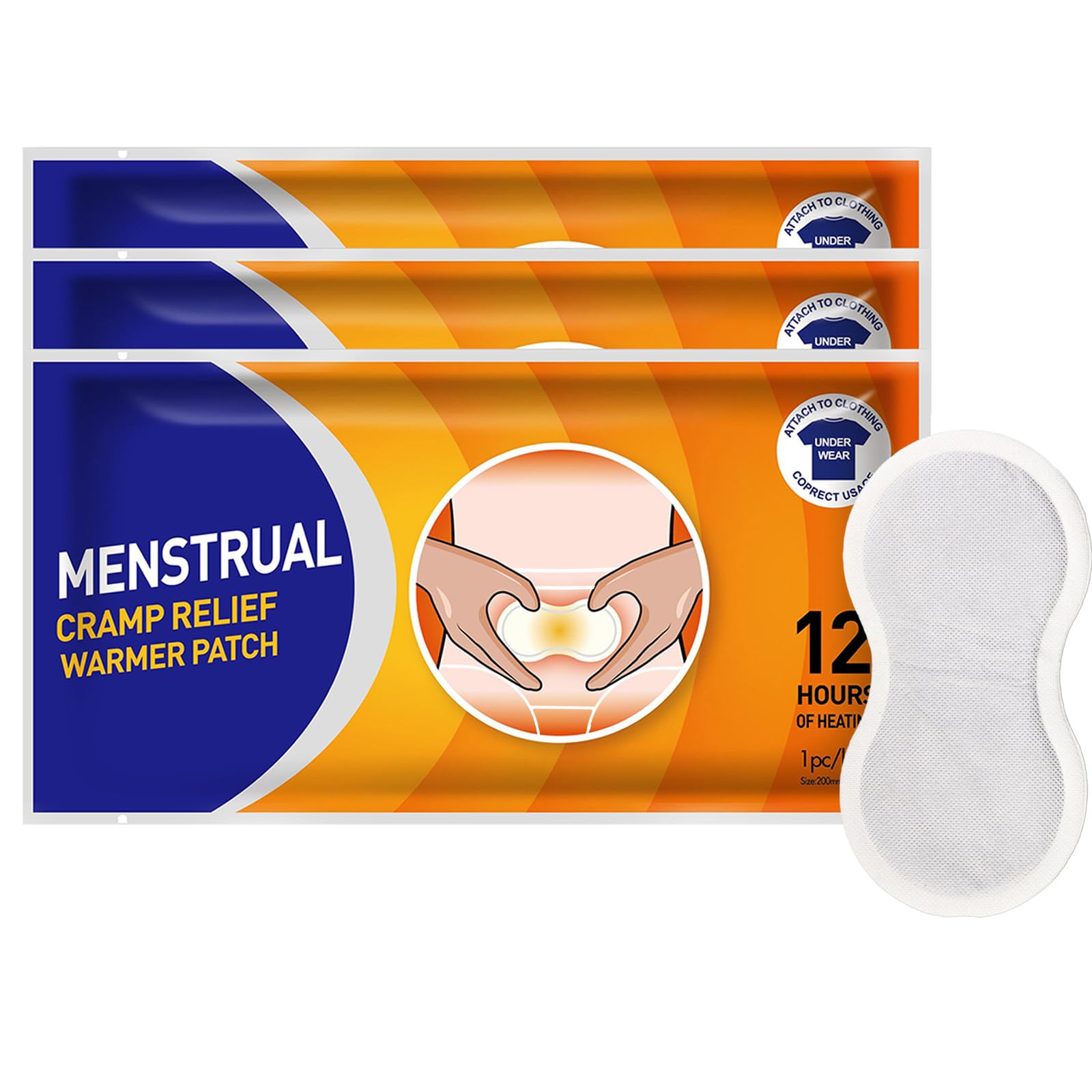 Cerotti riscaldanti mestruali – 3 cerotti termici per crampi mestruali – cerotti termici adesivi portatili per crampi e mal di schiena, essenziali da viaggio per donne