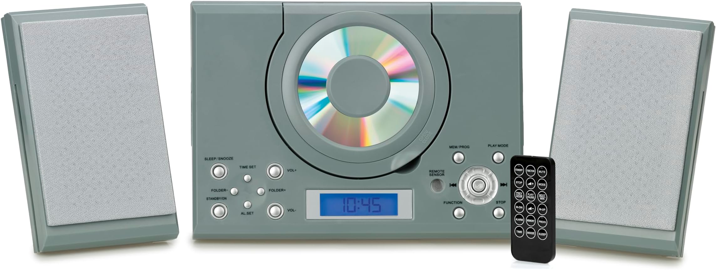 – Grouptronics CD Player with Speakers - HiFi System for Home with Radio, USB, MP3, Clock Alarm & Remote - Compact Stereo System with Wall Mount Design - Small CD Players for Home - GTMC-101