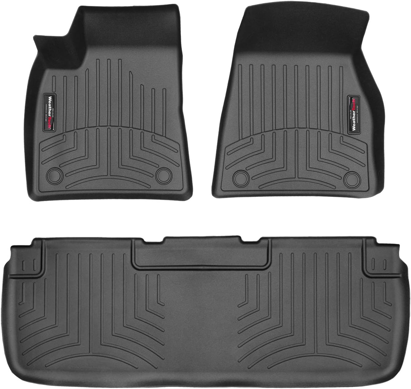 WeatherTech Custom Fit FloorLiners for Tesla Model S, Model S, 1st & 2nd Row (448121-444582), Black