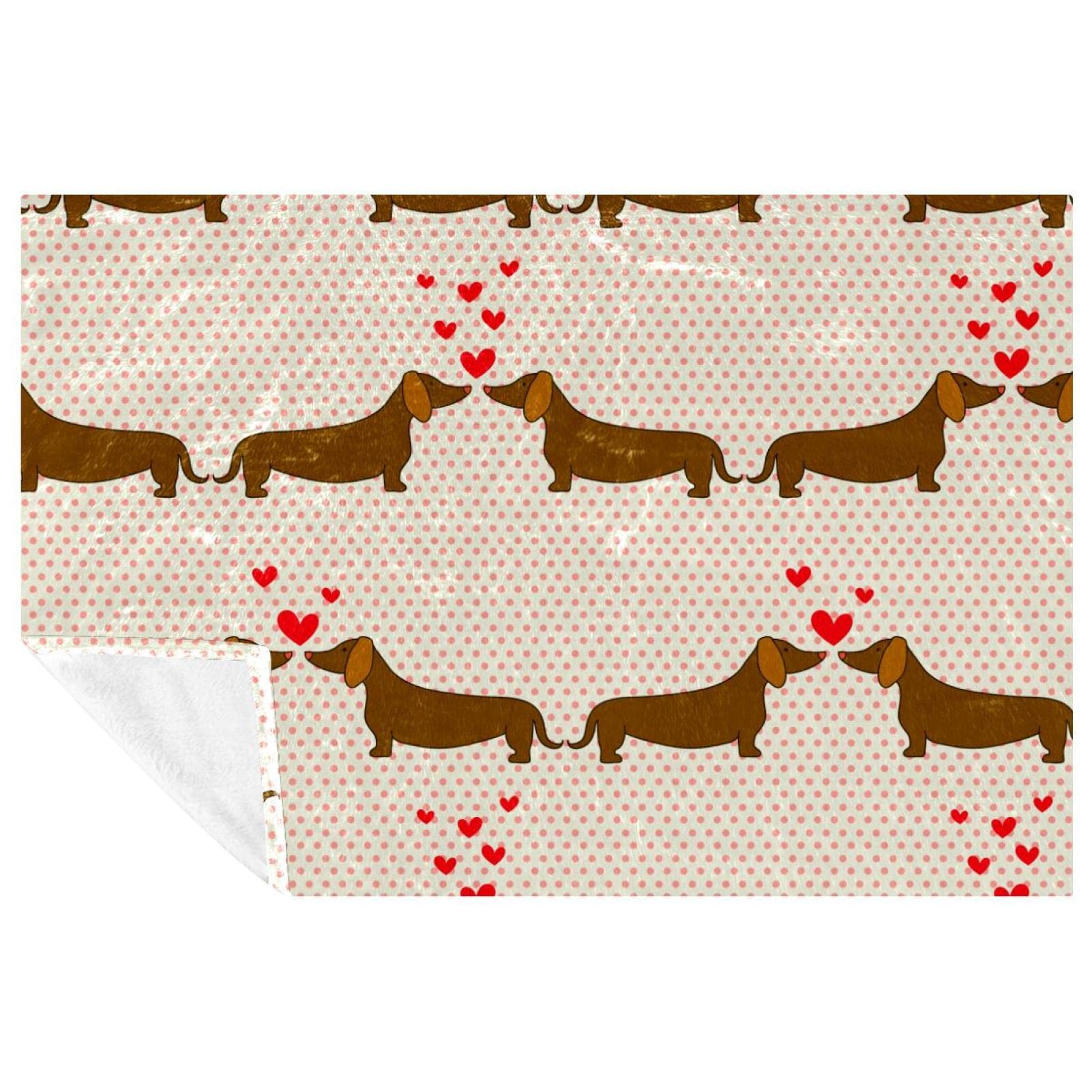 Plaid teckel doux et chaud pour canapé : couverture de pique-nique 150x100