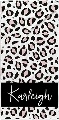 Miniatura 2 de Toallas de playa personalizadas para adultos con estampado de leopardo, personalizada con nombres, toalla de playa de leopardo, grande, para niños,