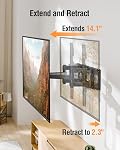 EconoMe TV Wall Mount for Most 26-65 inch TVs, Full Motion TV Wall Mount Swivel and Tilt, Wall Mount TV Bracket Max VESA 400x400, Holds up to 99 lbs, Fits12” 16" Wood Studs