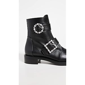 Stuart Weitzman Women's Ryder Pearl Geo Buckle Booties