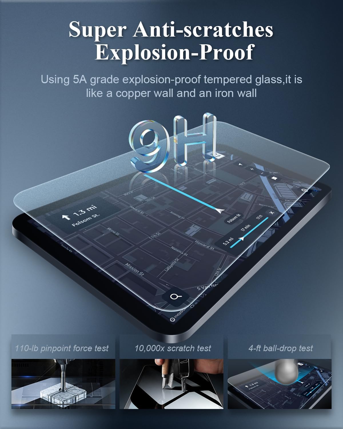 BIBIBO Matte Anti Glare for 2025 2026 Ford Explorer Screen Protector 2025-2026 Ford Explorer (Active/T-Line/ST/latinum)/2026 Ford Explorer Tremor 13.2 inch" Tempered Glass [Anti-Scratch Anti-Reflection] Ford Explorer Accessories 2025 2026 Explorer Tremor