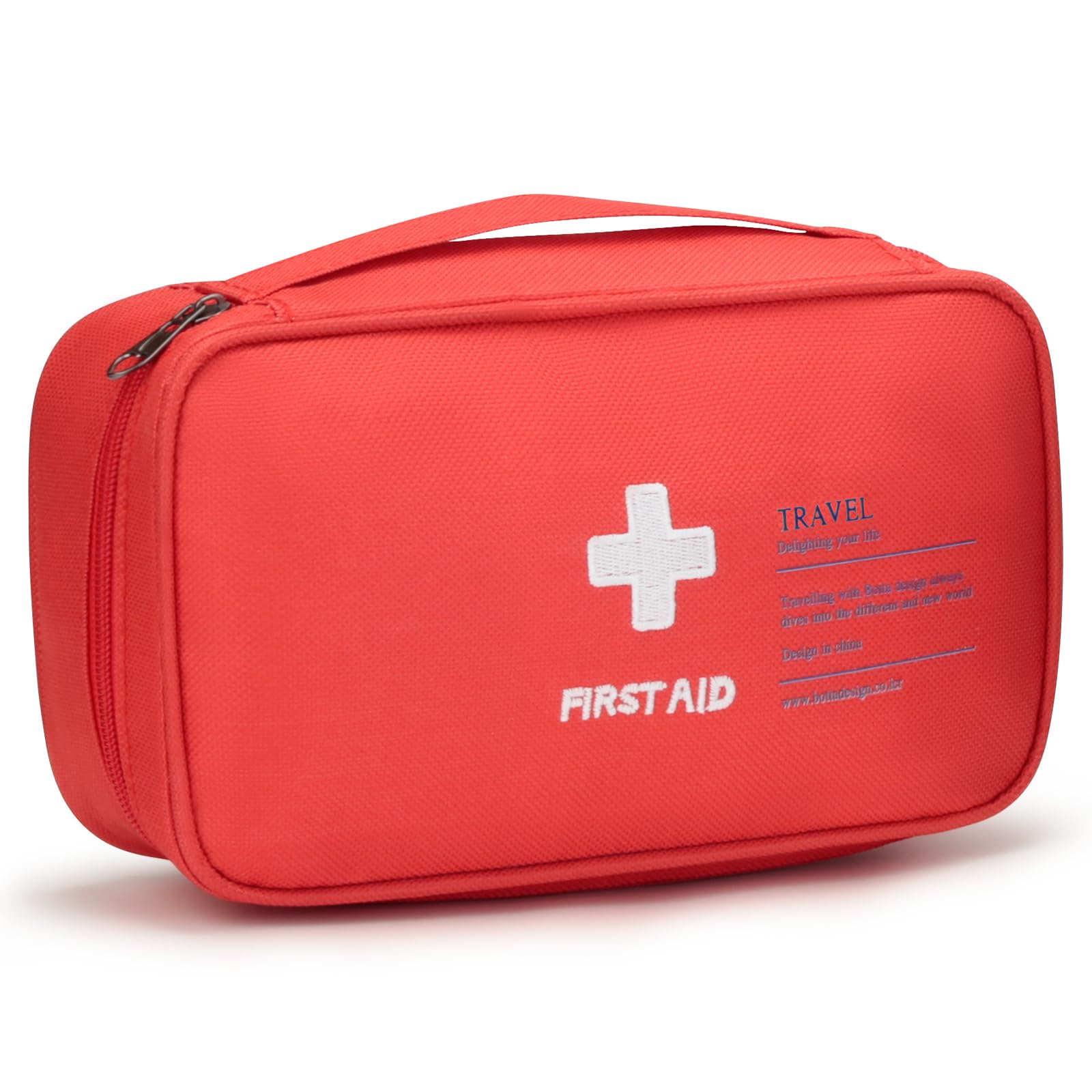 VINATO Kit di Primo Soccorso, Vuota Borsa di Pronto Soccorso, Porta Medicine da Viaggio, Borsa Medica Portatile, Pacchetto di Medicina per Emergenze a Casa Viaggio Ufficio Auto all'Aperto (Rosso)