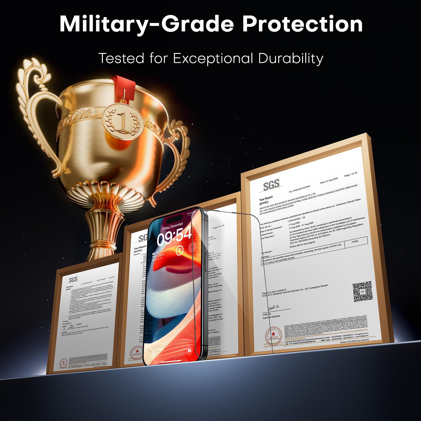 TAURI 3 Pezzi Pellicola Vetro Temperato per iPhone 15 6,1 Pollici, Rimozione Automatica Della Polvere, Durezza 9H Protettiva, Senza Bolle