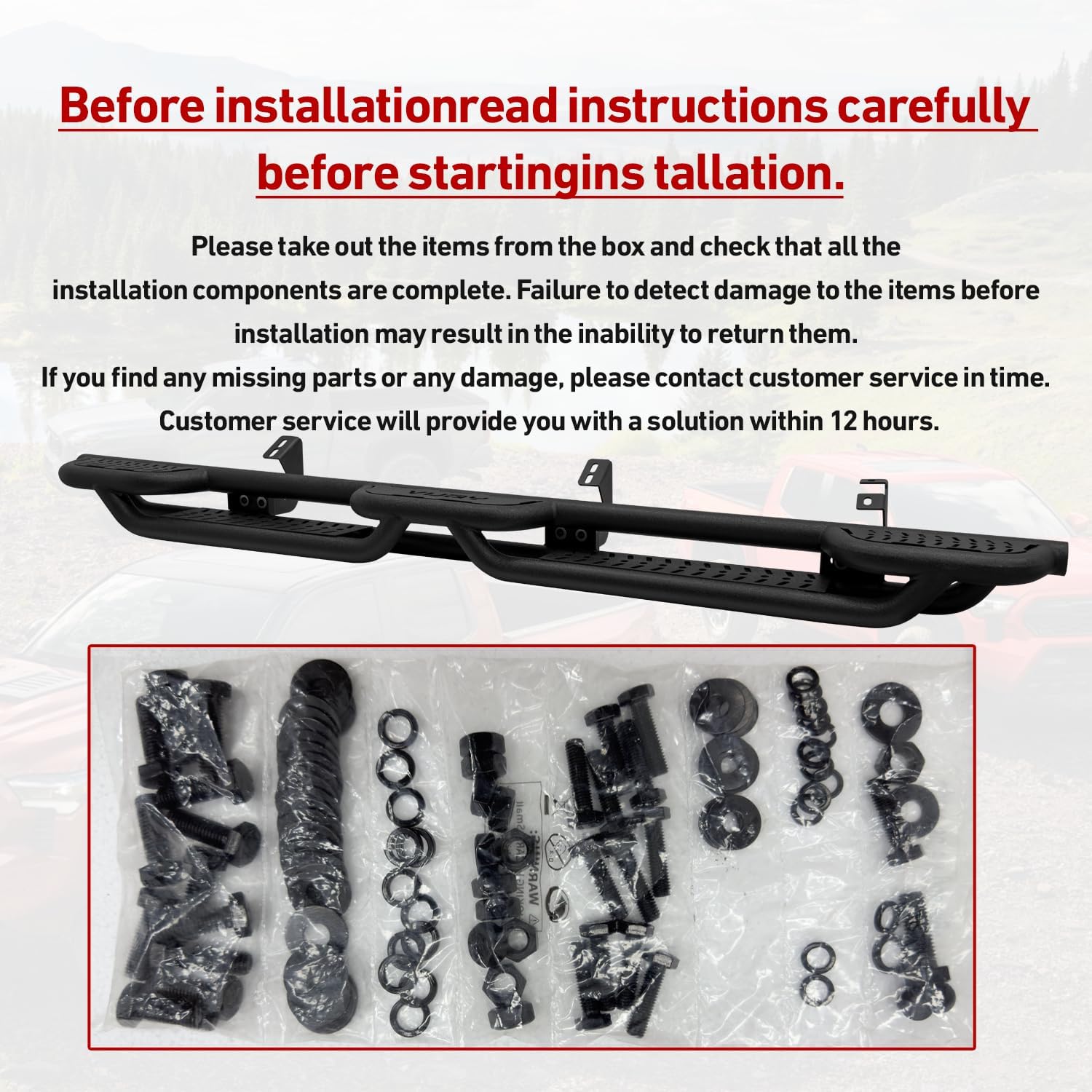 Drop Down Side Step Bars Running Boards Compatible with 2024 2025 Toyota Tacoma Double/Crew cab