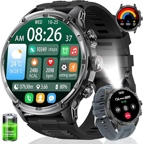 Smartwatch Herren(Telefonfunktion),1.85‘’ HD Großes Display/710 mAh…