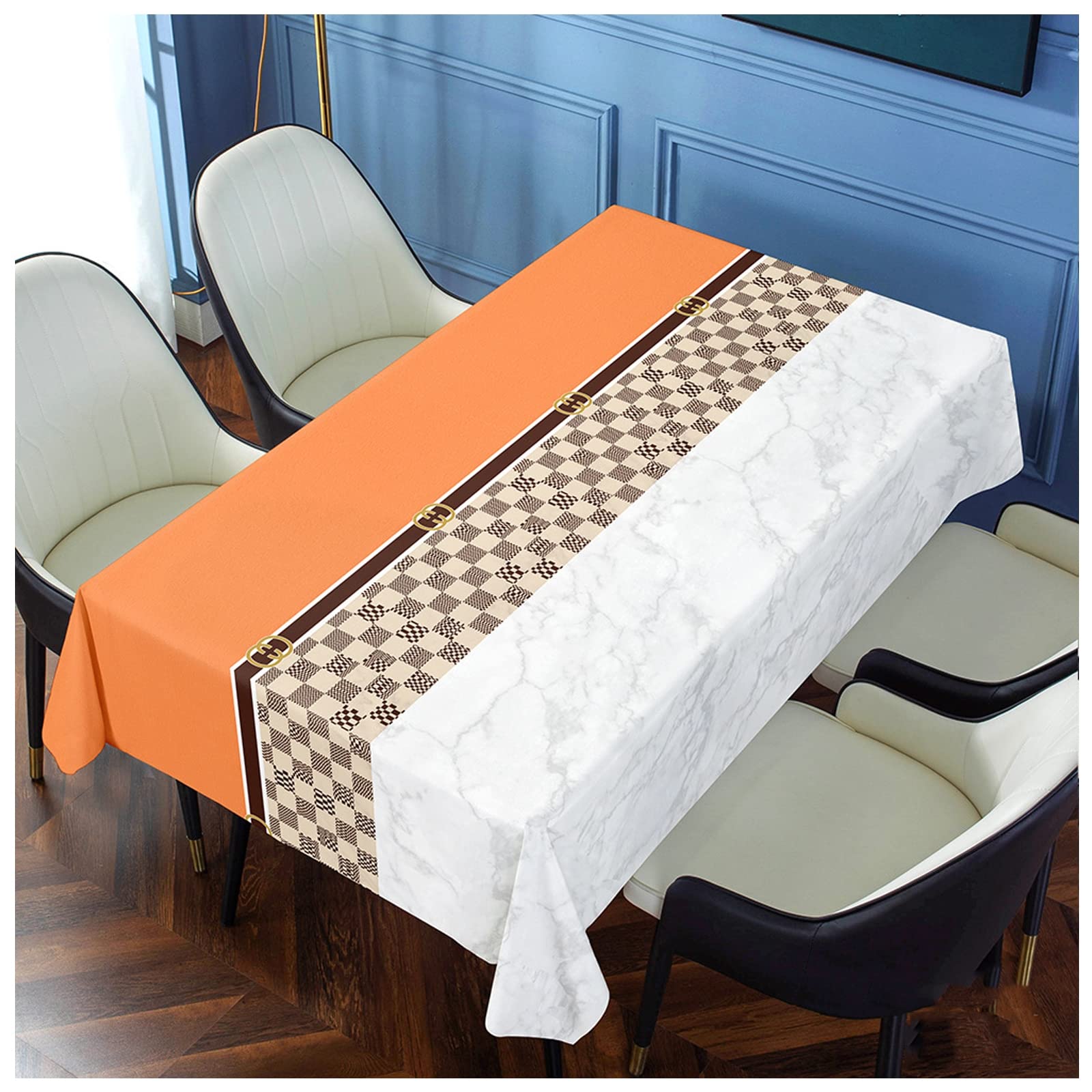 Nappe rectangulaire PVC pour extérieur et intérieur pour repas de jardin en famille