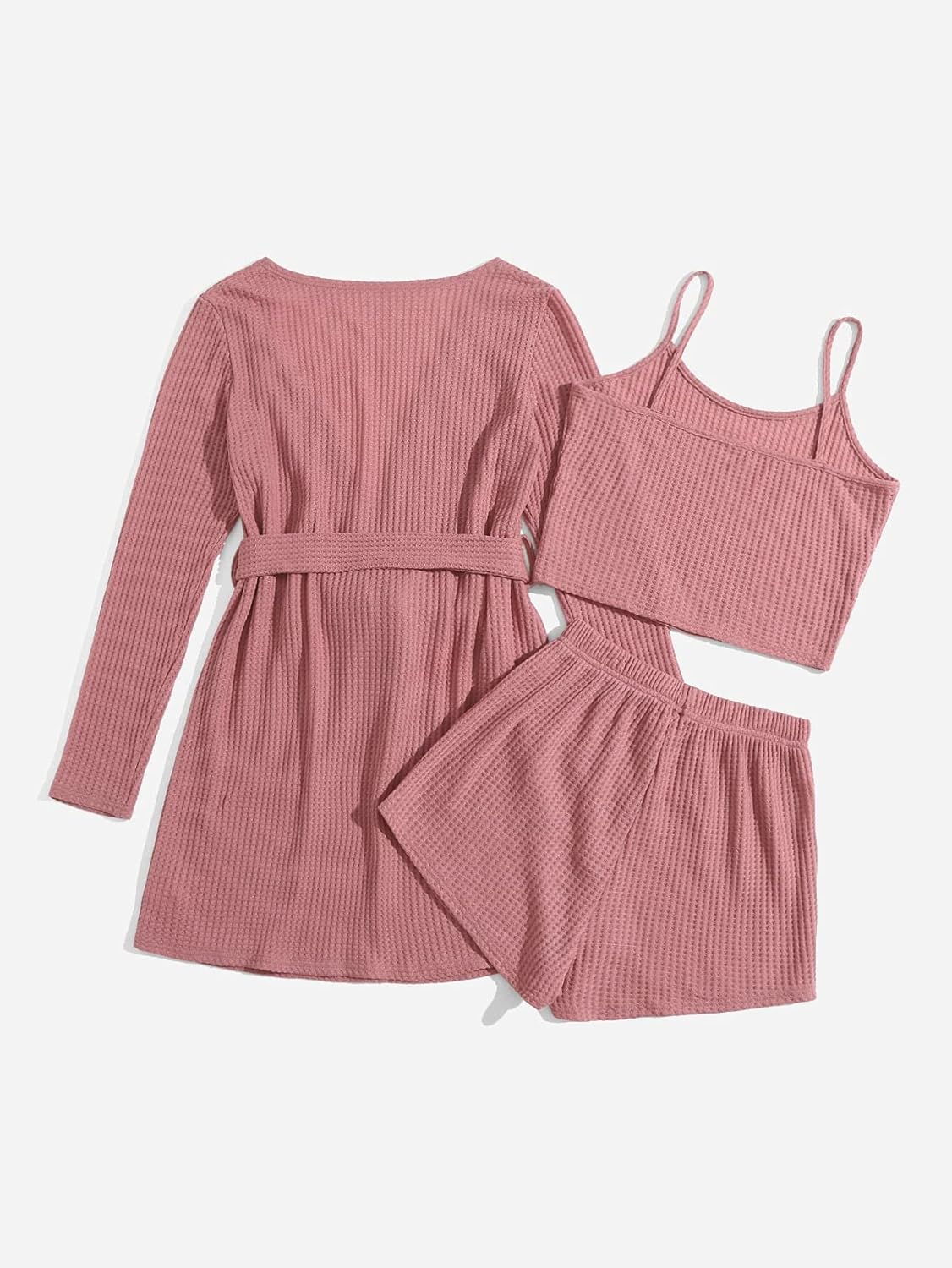 Milumia Women's 3 Piece Waffle Pajama Set + Robe, Uganda | Ubuy