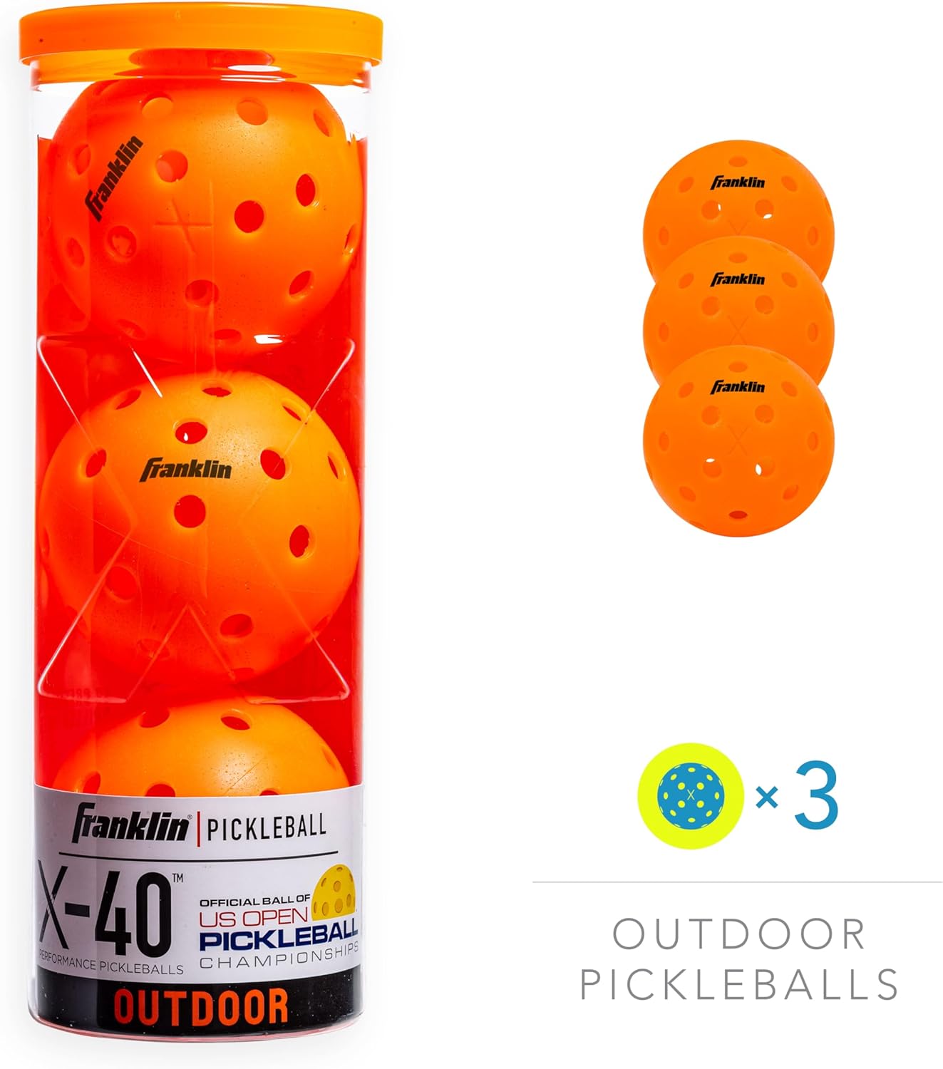 Franklin Sports Outdoor Pickleballs – X-40 Pickleball Balls – USA Pickleball (USAPA) Approved – Official US Open Ball Franklin Sports Outdoor Pickleballs – X-40 Pickleball Balls – USA Pickleball (USAPA) Approved – Official US Open Ball