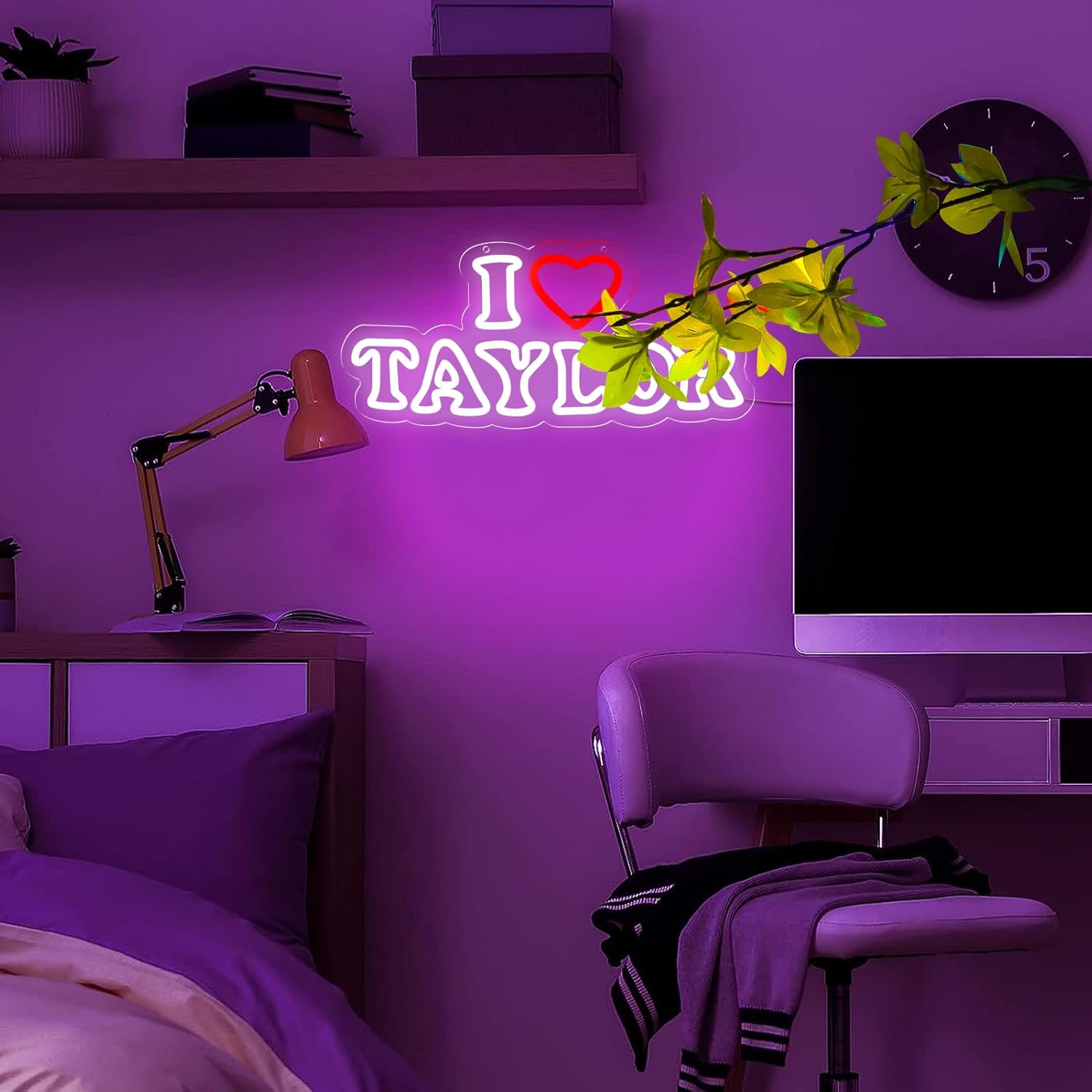 Music Singer Neon Sign LED Neon Light Up Sign for Wall Art Decor Gifts for Teen Boys、Teenage Girls、Song Fans