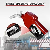 Vista 6 de Boquilla de combustible automática NPT de 3/4" con gancho, boquilla de combustible con mango de bomba de gas con candado de 3 velocidades (9-16 GPM)