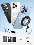 Lamicall for MagSafe Magnetic Phone Grip Stand - 2025 [Upgrade Dual-Hinge] Finger Ring Holder Phone Kickstand, Super Magnet 360° Rotation Ring, for MagSafe Accessories for iPhone 16 17 Pro Max Air Pro