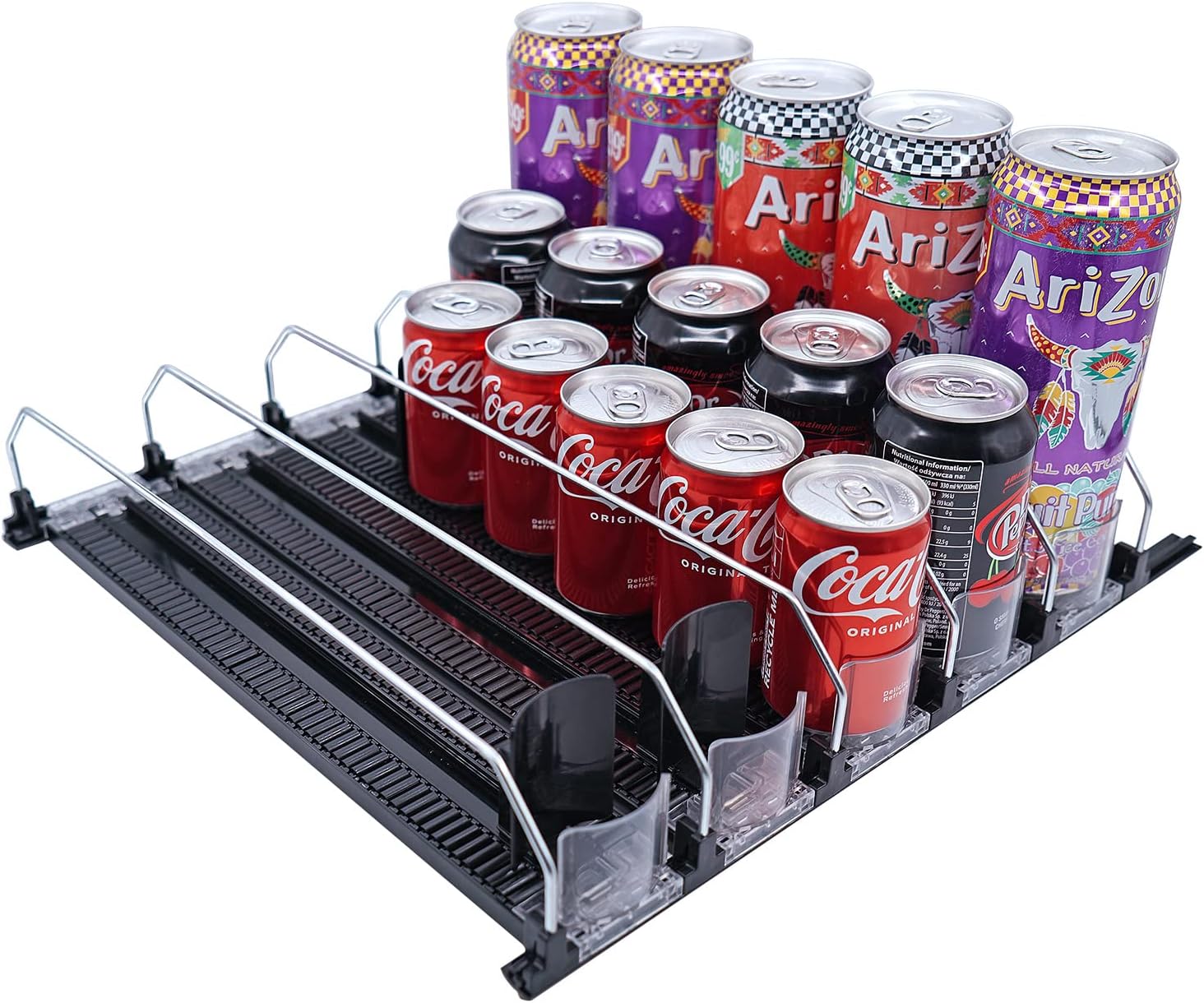 BUDO Drink Dispenser for Fridge, Soda Can SelfPushing Organizer