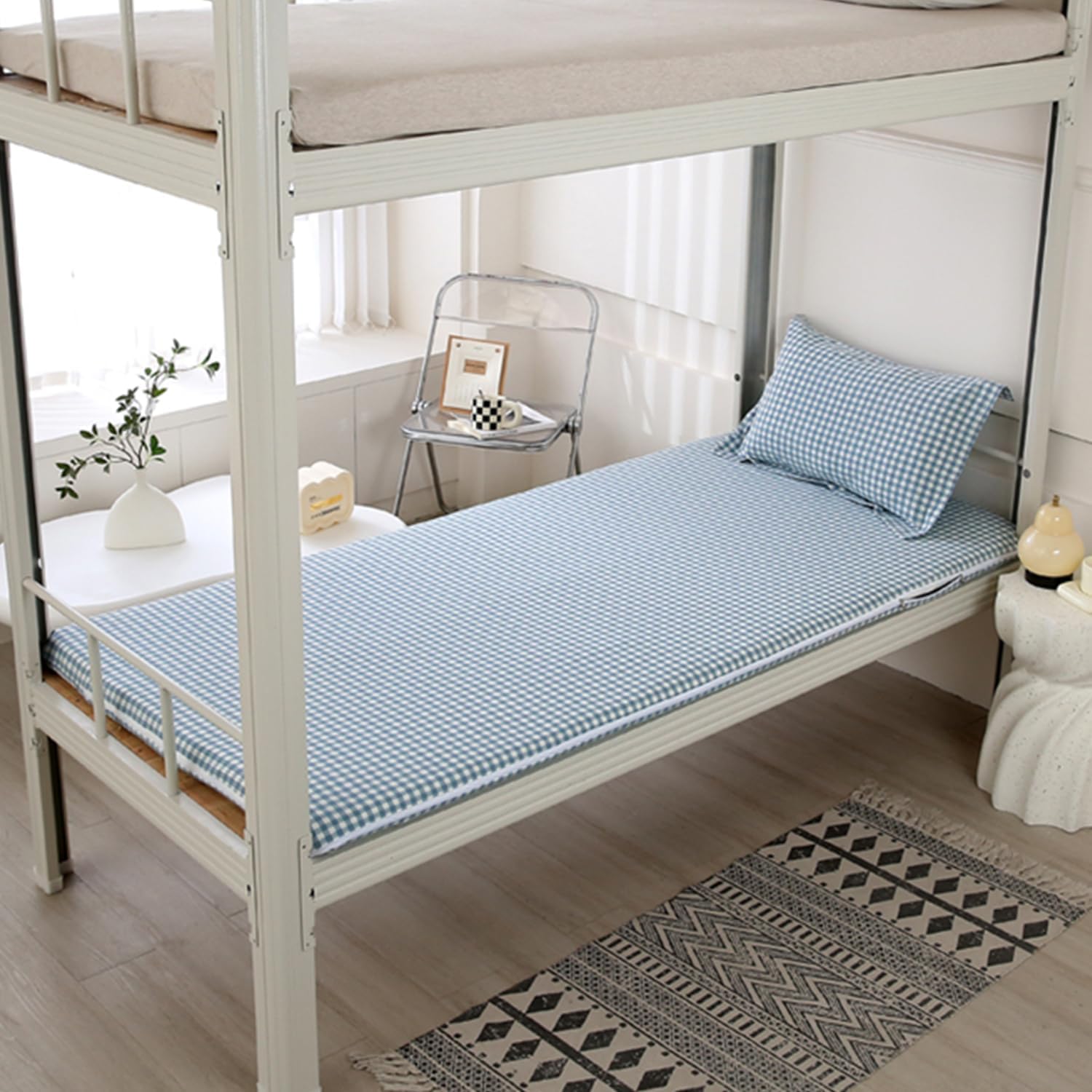 C,80x190cm,LDLCYCN Japanese Futon 100% Cotton Mattress Cover with Zipper Soft Floor Futon Bed Cover Full Wrap Dustproof Tatami Mattress Protective Cover Sleeping Mat Cover Washable