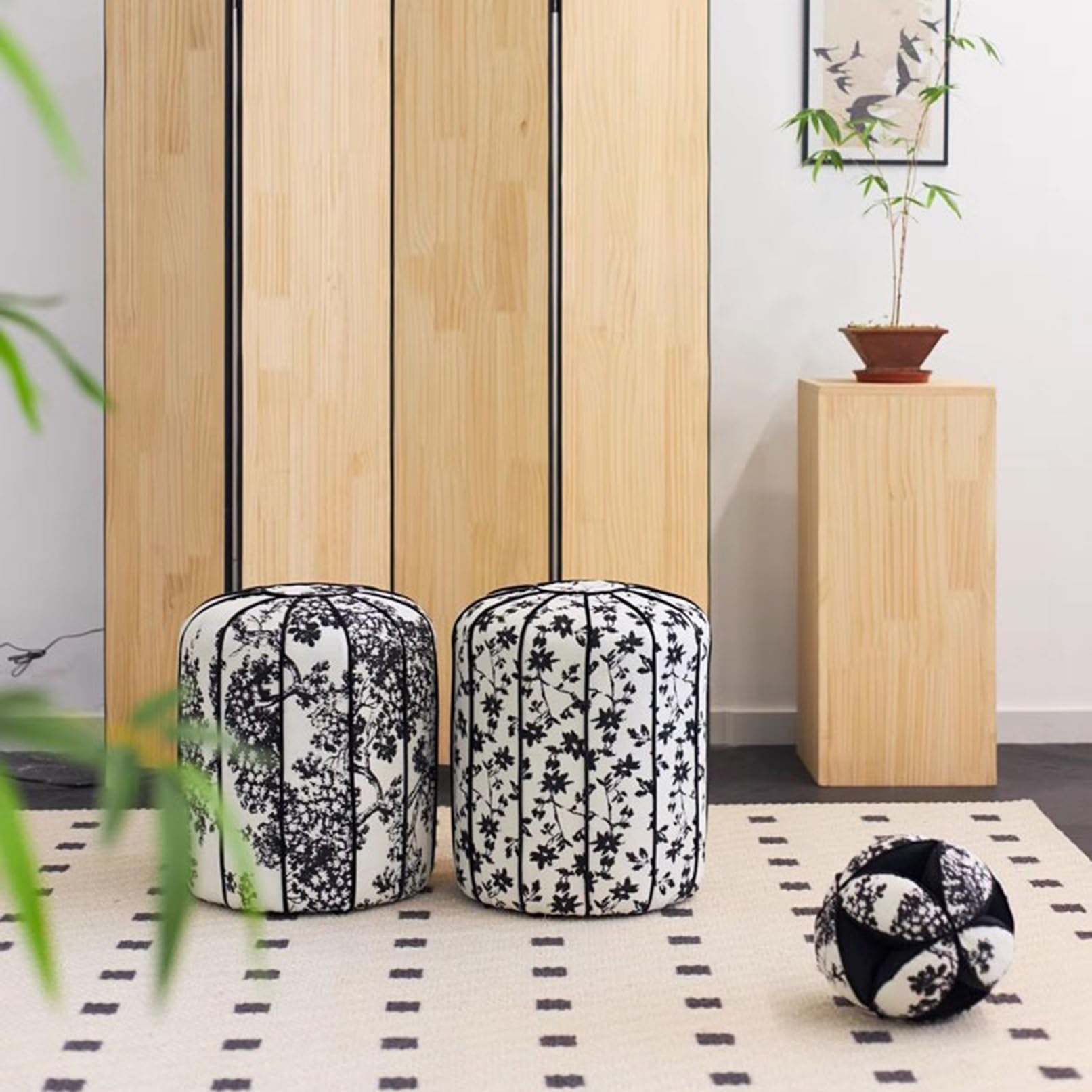 Maquillage Vanity Tabouret Table Basse Canapé Chaise Repose-Pieds Siège Rembourré Banc à Chaussures Pouf Ottoman for Salon Entrée Chambre Lit Salon(Wit)
