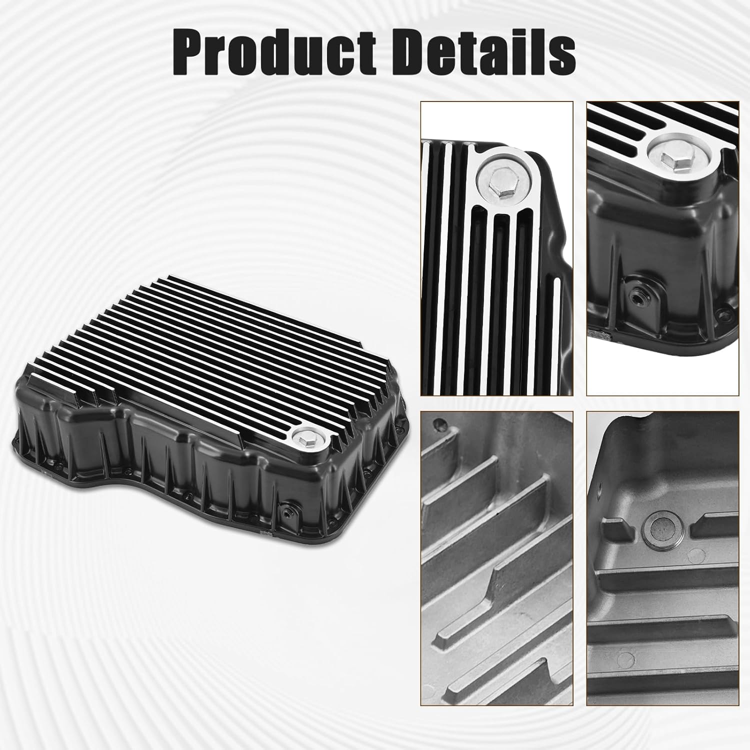 228052110 Heavy Duty Aluminum Transmission Oil Pan (Brushed) Compatible with Dodge Ram 2500/3500 2007-2021 6.7L 68RFE Transmission