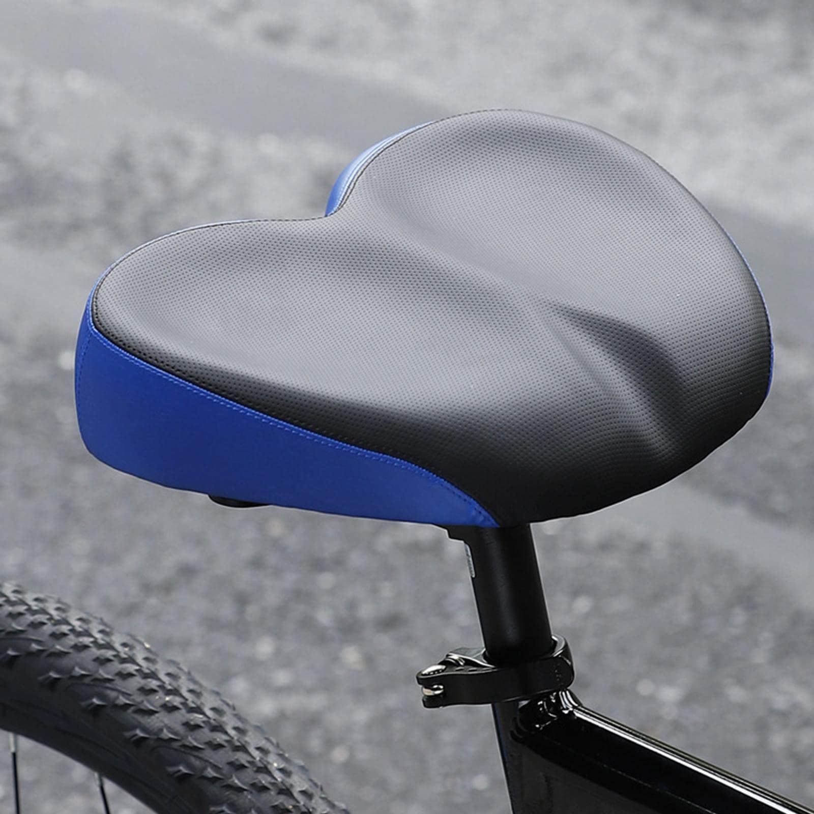 Perfeclan Sellini per Mountain Bike, Sellino Bici Comodo, Sella per Bicicletta Comfort Sedile per Bici da Bicicletta Parti di Ricambio Antiurto per Bicicletta Senza Naso, Nero Blu