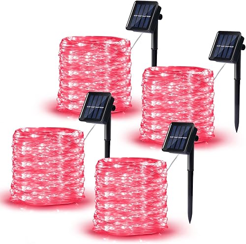 Paquete de 2 tiras de luces solares para decoraciĂłn al aire libre con 8 modos en total de 160 pies, 400 LED, impermeables, alambre de cobre, luces Paquete de 2 tiras de luces solares para decoraciĂłn al aire libre con 8 modos en total de 160 pies, 400 LED, impermeables, alambre de cobre, luces