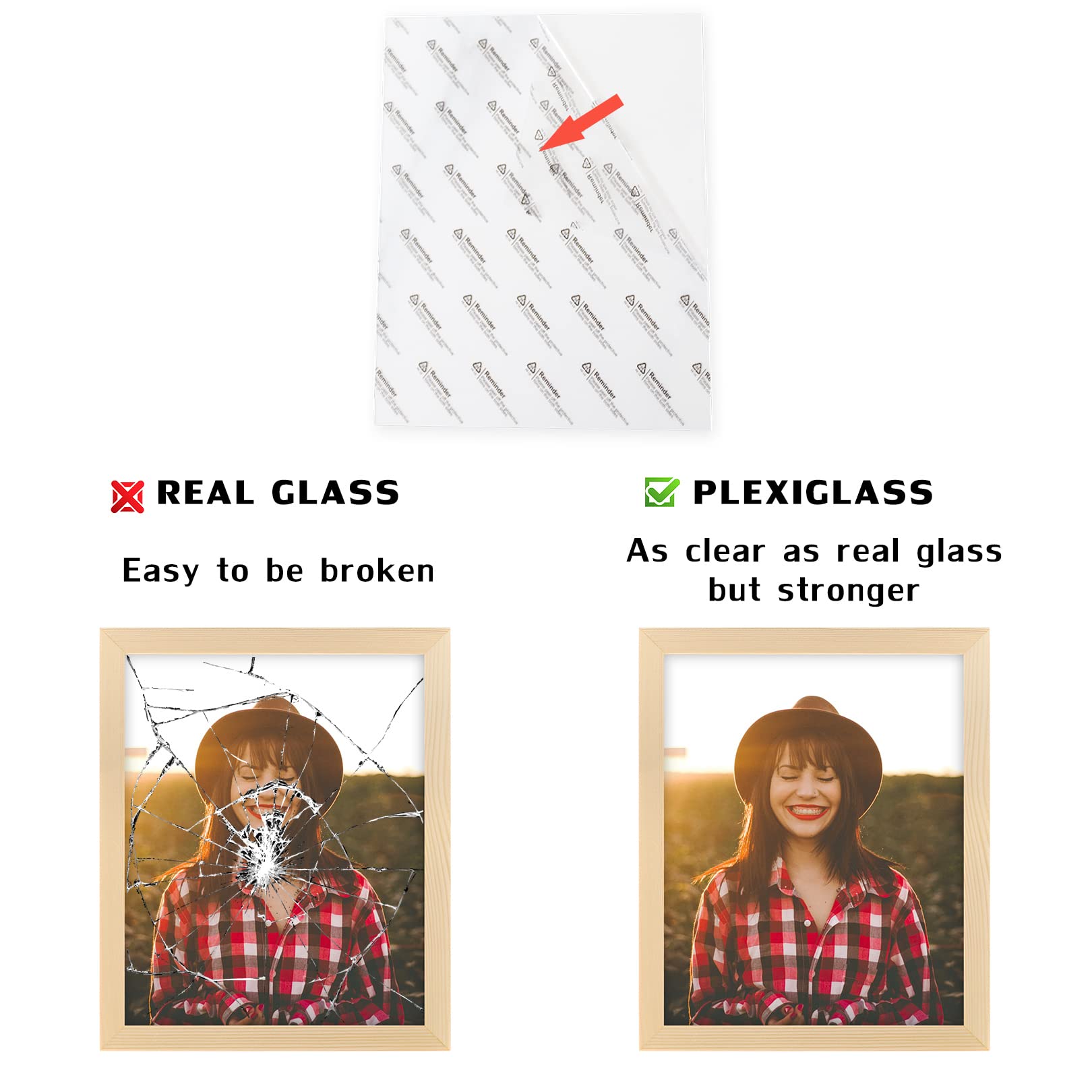 8x10 Grain Picture Frames Nature Solid Wood 6 Pack for Wall Mounting and Tabletop Display