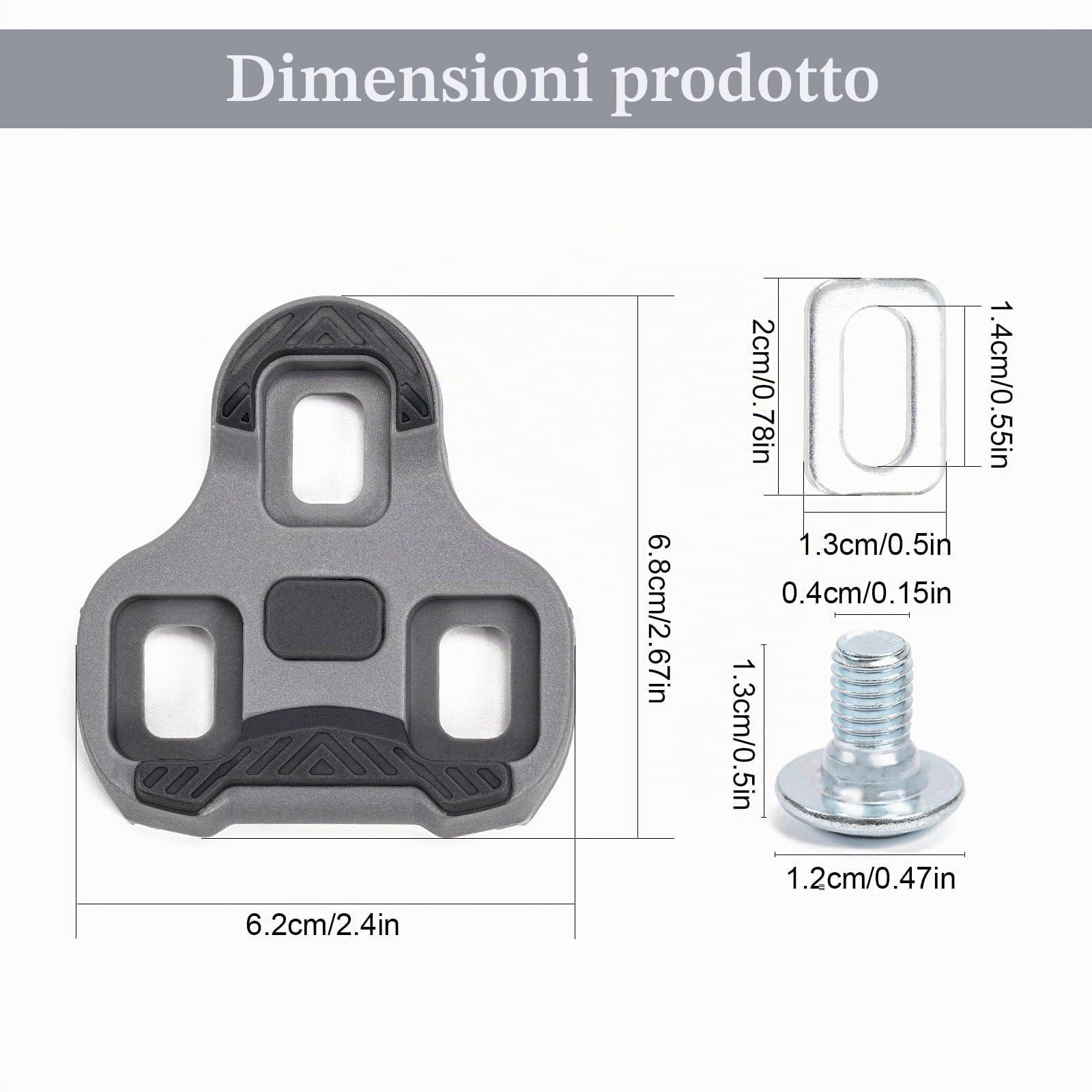 Look Keo Cleats compatibile con pedali da bicicletta, 3 fori, Grip Blade 2 Max Carbon Classic Cleats, skateboard compatibile con 4,5° MTB Pedal Strada Antiscivolo Accessori per bicicletta