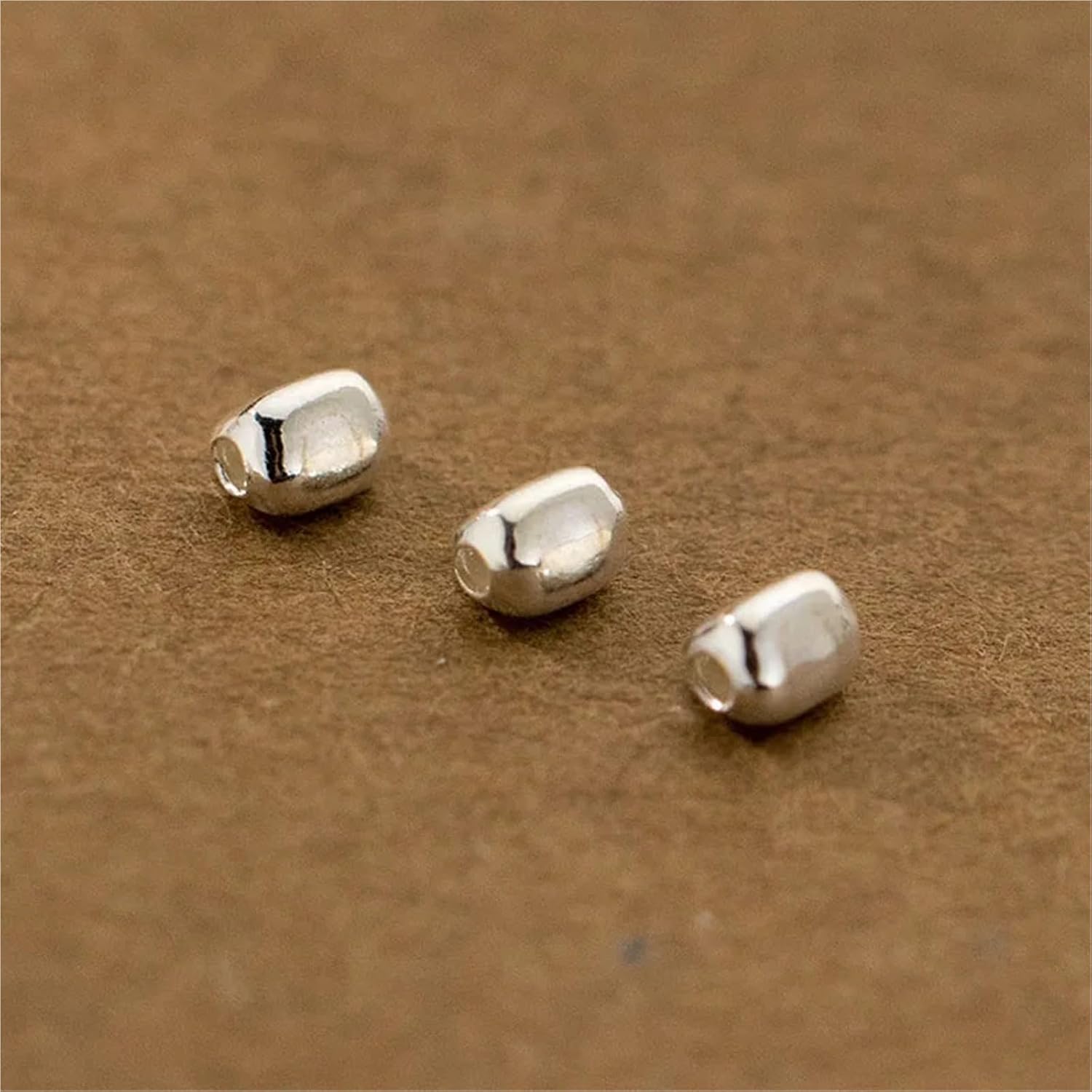 Dnyucen Spacer Beads 100pcs 925 Silver Beads Spacers Geometric Triangular Loose Bead DIY Jewelry Making Findings