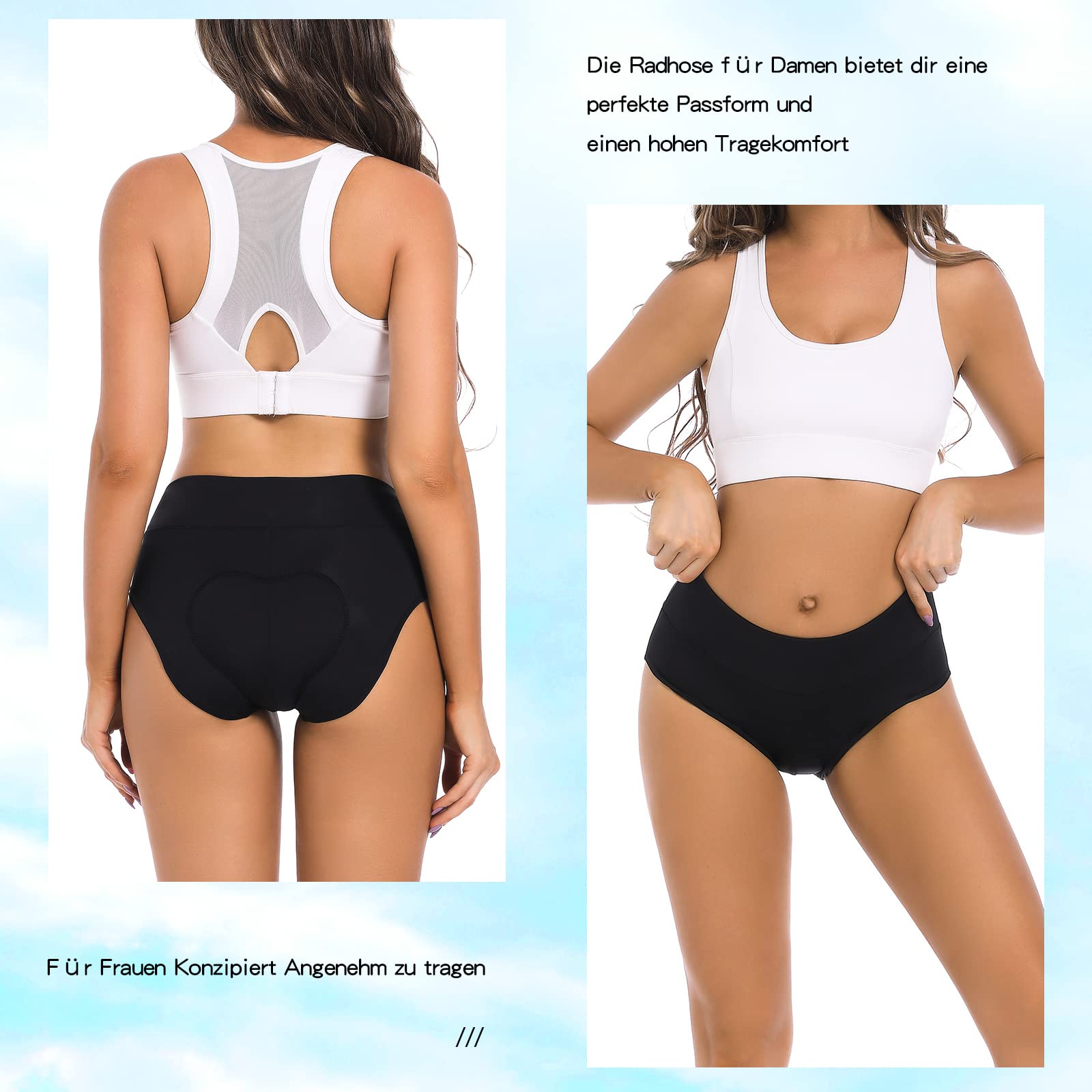 Leeboom Cycliste Femme Rembourré pour Velo Cuissard Velo Femme Respirable Culotte Aux Navetteurs Et Aux Cyclistes De Loisirs
