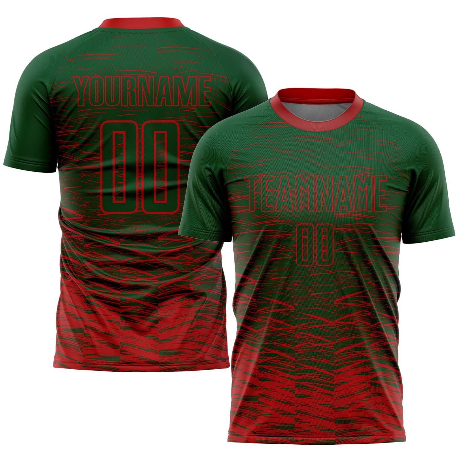 Custom Soccer Jerseys for Men Women Youth Kids, Green Red Personalized Soccer Jersey Printed Name Number Logo Mens Clothing