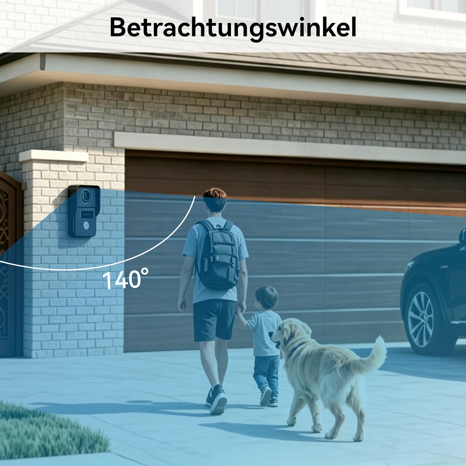 Video-Türsprechanlage, 2 Draht WiFi Türklingel mit 7" Farb-Touchscreen, 1080p Nachtsicht und Zwei-Wege-Audio, Gegensprechanlage mit Fernentriegelung, wifi6 2.4G/5G, KW02-IP7 Schwarz
