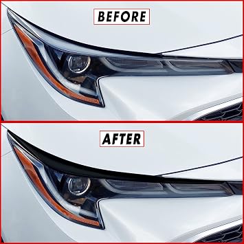 SlickMod PreCut Vinyl Smoke Tint for 2020-2021 Toyota Corolla Headlight 3. Eyelid, 20 percent Dark Smoke