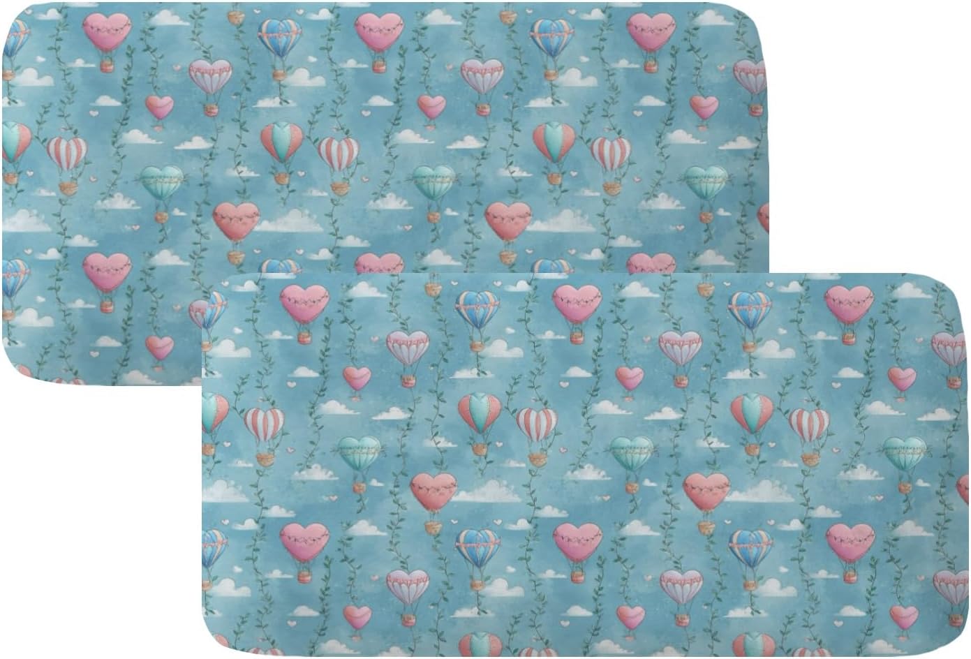 Funny Heart Balloon Sky Loveseat Covers Couch Covers for 2 Cushion Couch, 2-Piece Stretch Sofa Slipcovers Anti-Slip Washable Furniture Protectors for Dogs Pets