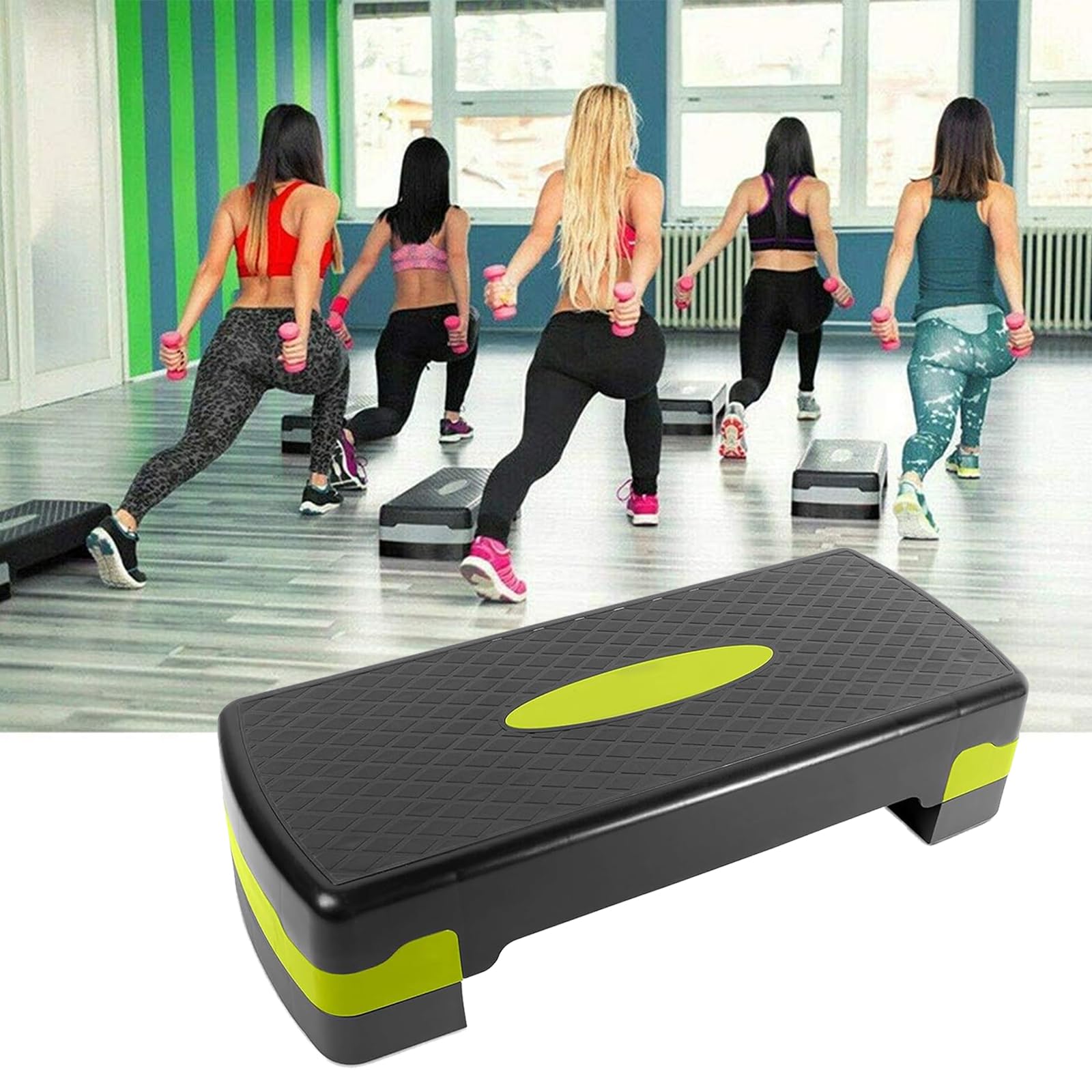 Stepper Fitness Aerobica Regolabile Casa e Palestra, Step Aerobic per Esercizi Cardio Fitness Altezza Regolabile 10-15 cm, Piattaforma con Superficie Antiscivolo,Supporta a 250 kg